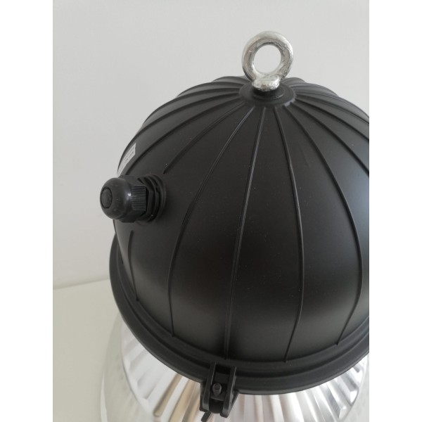 Komplett schwarzer E40-Industriereflektor (ohne/mit Strom)